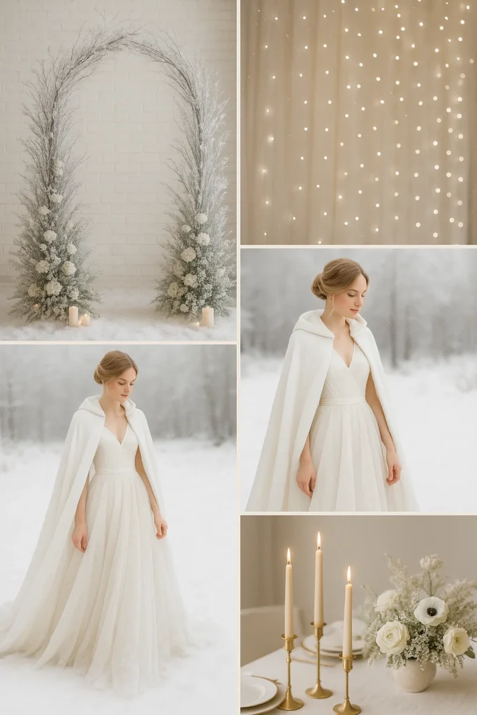 Moodboard mariage Hiver enneigé & romantique par Once Upon a Day duo photo et video de mariage en Alsace