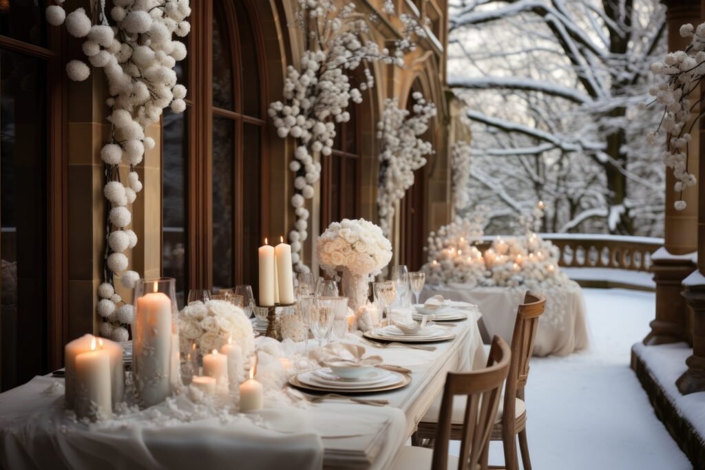 Mariage d'hiver dans la neige