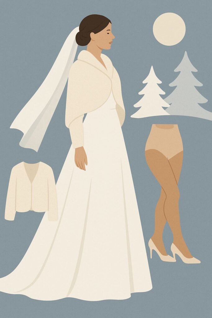 comment avoir chaud en hiver avec sa robe de mariée par Once Upon a Day duo photo et video de mariage en Alsace